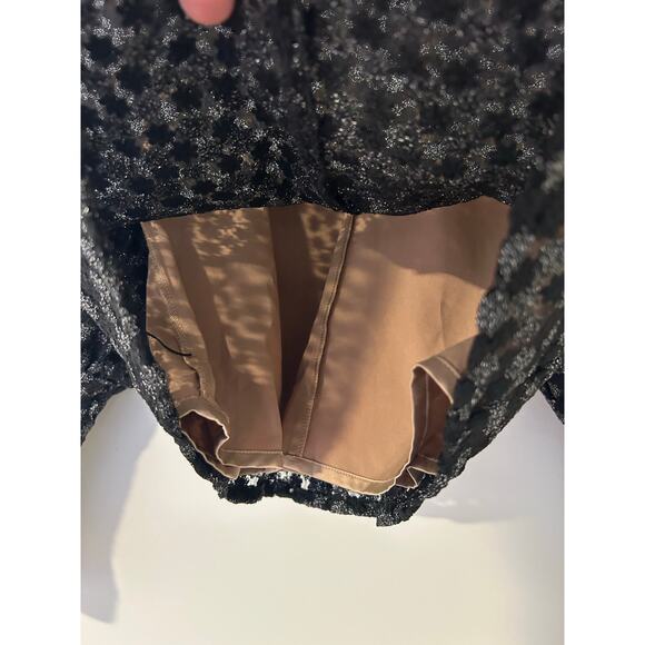 Samsoe Samsoe Pimo Blouse Black Floral Nude Overlay Bubble Long Sleeves EUC S - Picture 8 of 13